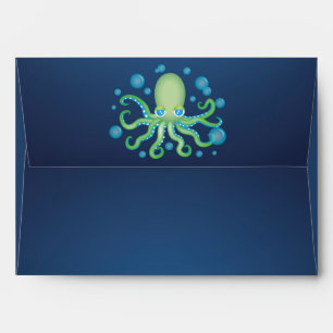 Under the Sea Green Octopus Envelope