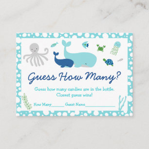 Under The Sea Guess How Many Game Enclosure Card