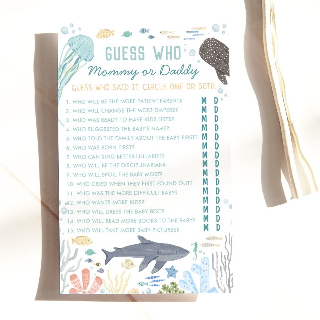 Under The Sea Guess Who Baby Shower Game (Creator Uploaded)