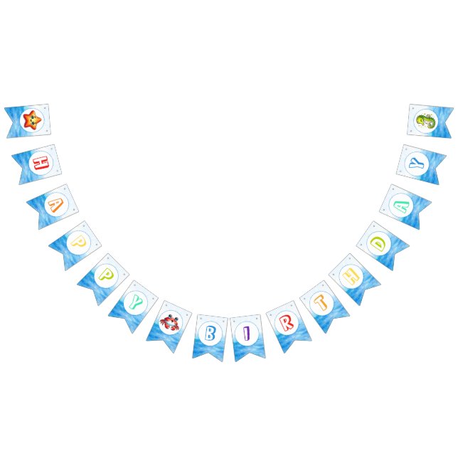 Under The Sea Happy Birthday Banner For Kids (All)