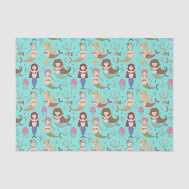 Under the Sea Happy Mermaid Doing What Mermaids Do Tissue Paper (Front)