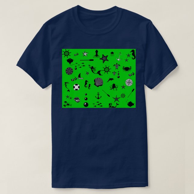 Under the Sea in Green T-Shirt (Design Front)