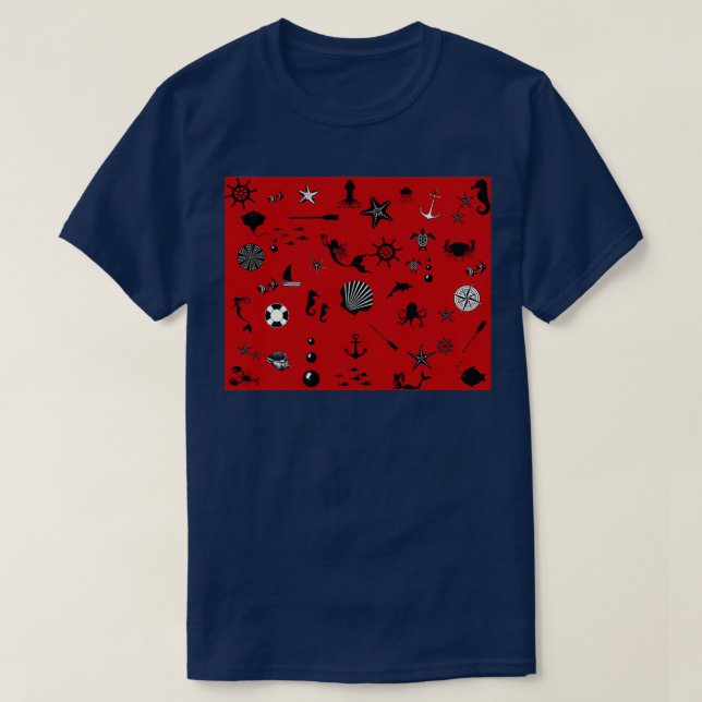 Under the Sea in Red T-Shirt (Design Front)