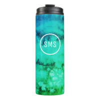 Under the sea insulated tumbler blue watercolor