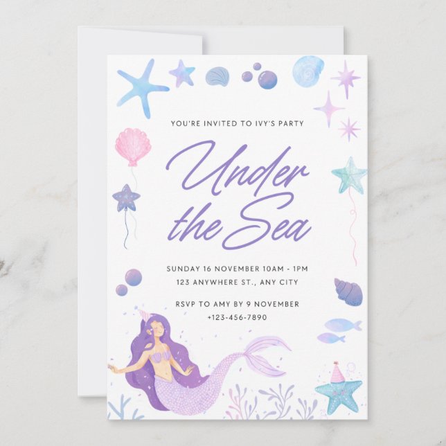 Under The Sea Invitation (Front)