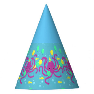 Under the sea Invitation, Octopus Birthday Party Hat