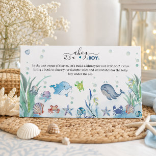 under the sea its a boy ocean animals enclosure card
