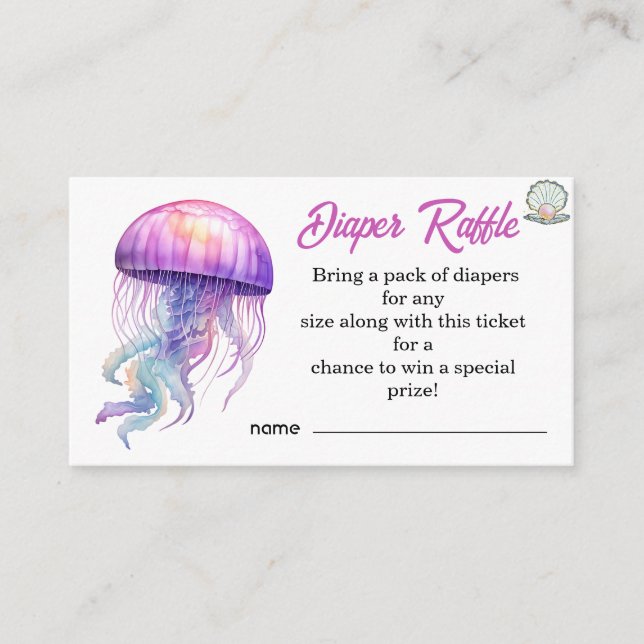 under the sea jellyfish baby shower enclosure card (Front)