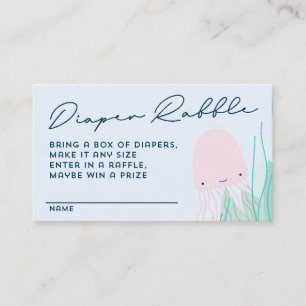 Under the Sea Jellyfish Diaper Raffle Enclosure Card