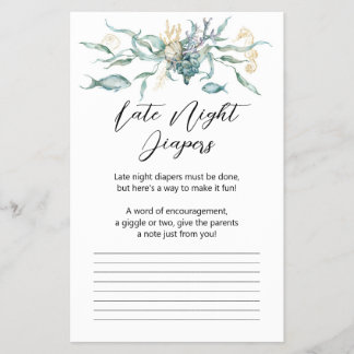 Under the Sea Jellyfish Late Night Diapers Card
