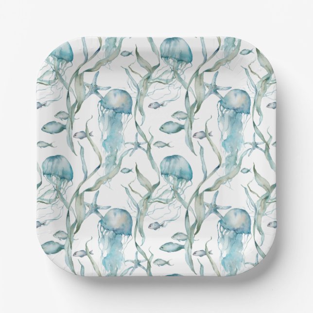 Under the Sea Jellyfish Paper Plates (Front)