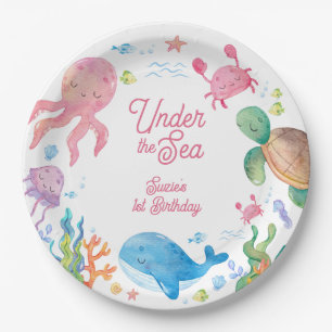 Under the Sea Kids 1st Birthday Paper Plate