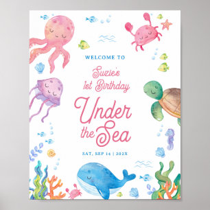 Under the Sea Kids 1st Birthday Welcome Sign