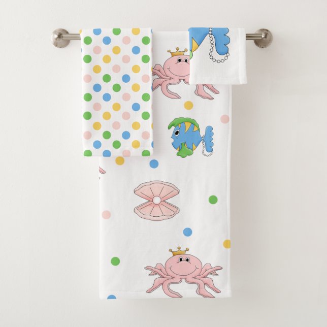 Under the Sea Kids Bath Towel Set (Insitu)