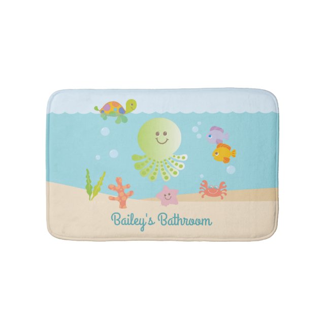 Under the Sea Kid's Bathroom Bath Mat (Front)