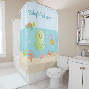 Under the Sea Kid's Bathroom Shower Curtain