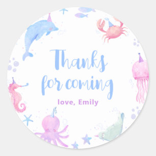 Under The Sea Kids Birthday  Classic Round Sticker