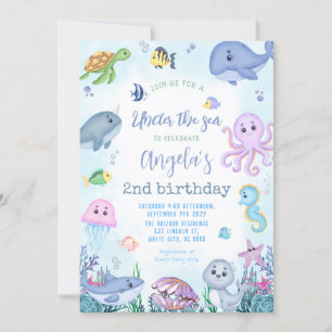 Under the Sea Kids Birthday Party Invitation