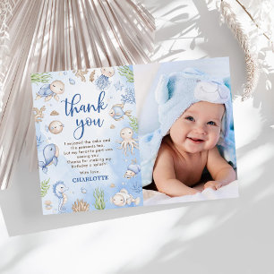 Under the Sea Kids Birthday Party Photo Thank You Card