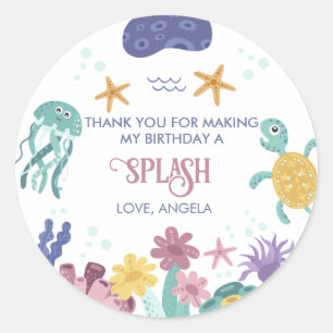 Under The Sea Kids Whimsical Ocean Kids Birthday Classic Round Sticker