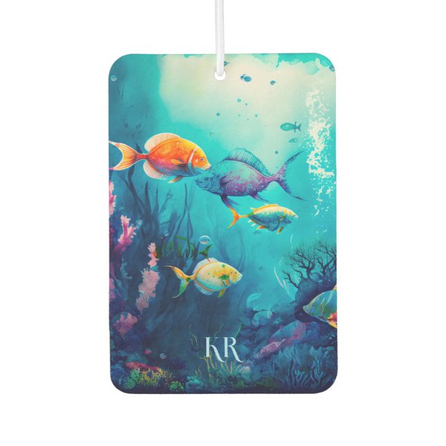 Under the sea landscape background car air freshener (Front)