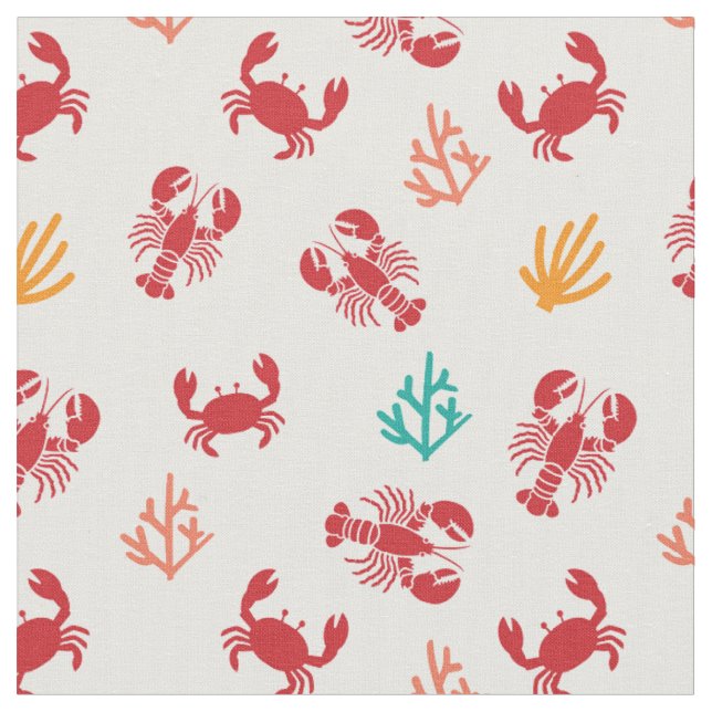 Under the Sea Life Pattern Fabric (Close Up)