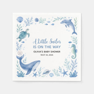 Under the Sea Little Sailor Baby Shower Paper Napkin