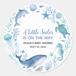 Under the Sea Little Sailor Classic Round Sticker