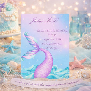 UNDER THE SEA MAGICAL MERMAID BIRTHDAY INVITATION