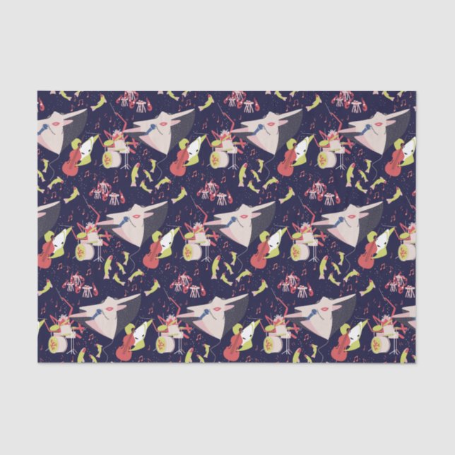 Under The Sea Marine Animals Music Song Tissue Paper (Front)