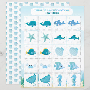Under the sea memory game party favour