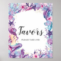 Under the Sea Mermaid Baby Bridal Shower Favours 