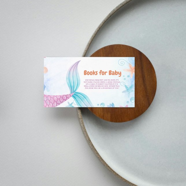 Under the sea Mermaid Baby Shower Book Request  Enclosure Card (Creator Uploaded)
