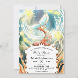 Under the Sea Mermaid Baby Shower Invitation