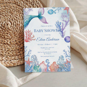 Under the Sea Mermaid Baby Shower Invitation