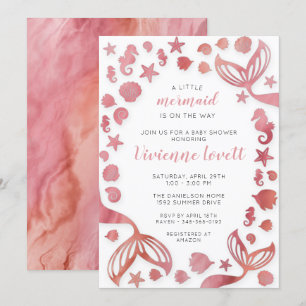 Under the Sea Mermaid Baby Shower Invitation