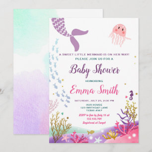 Under the Sea Mermaid Baby shower Invitation Girl