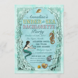 Under the Sea Mermaid Bachelorette Party Invite