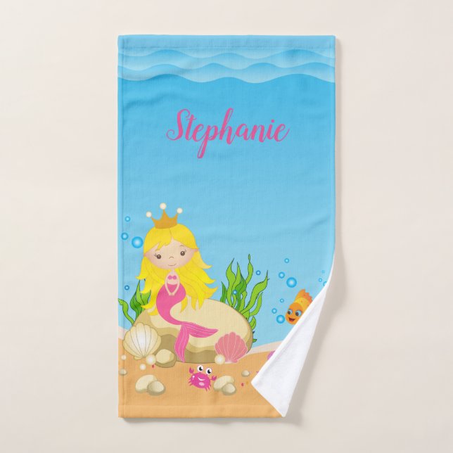 Under the Sea Mermaid Bath Towel Set (Hand Towel)