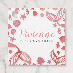Under the Sea Mermaid Birthday Favour Tags