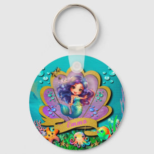 Under The Sea & Mermaid Birthday Girl Party Key Ring