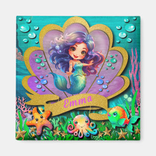 Under The Sea & Mermaid Birthday Girl Party Magnet