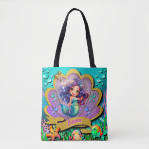 Under The Sea & Mermaid Birthday Girl Party Tote Bag