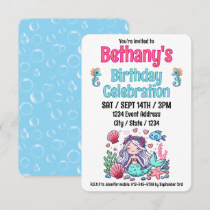 Under The Sea Mermaid Birthday Invitation