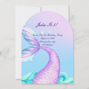 UNDER THE SEA MERMAID BIRTHDAY INVITATION
