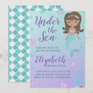 "Under the Sea" Mermaid Birthday Invitation