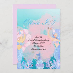 under the sea mermaid birthday invitation