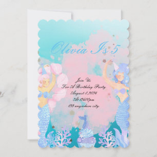 under the sea mermaid birthday invitation