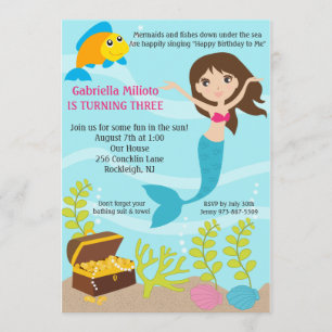 Under The Sea Mermaid Birthday Invite