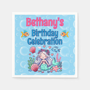 Under The Sea Mermaid Birthday Napkin
